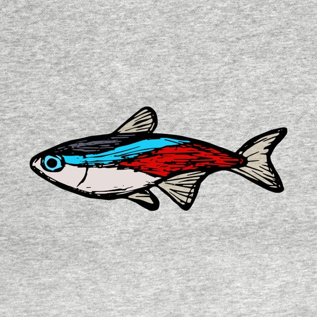 Neon tetra - freshwater aquarium fish by DigitalShards